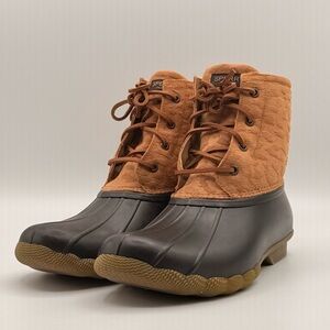 Sperry Womens Duck Boots Waterproof Lace Up Rubber Sole Winter Size 9.5 NWOT